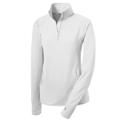 Robertsdale Embroidered Womens Half Zip Stretch Pullover Charcoal